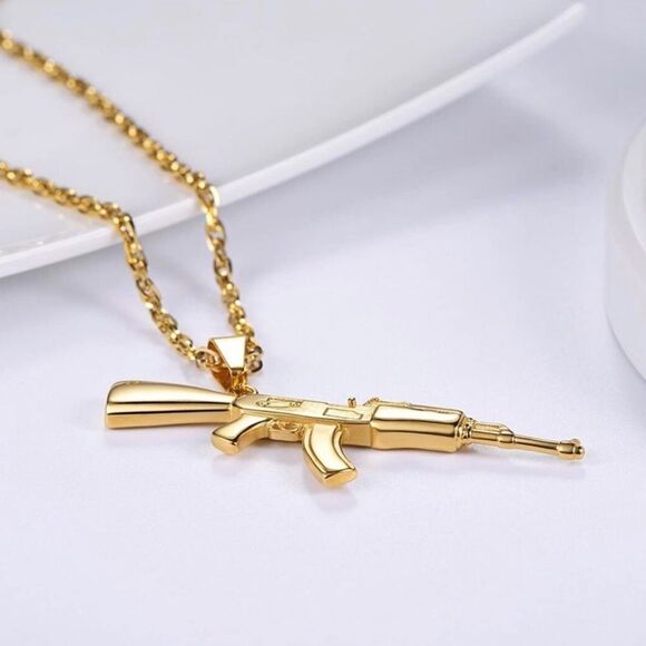 Necklace - Machine Gun Pendant Chain - Picture 3 of 3